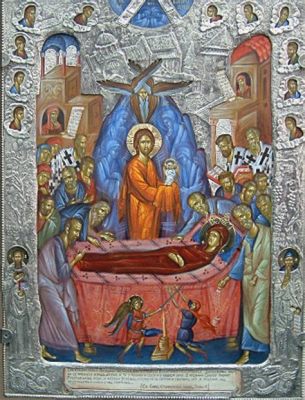 The Dormition of the Theotokos – Ett mästerverk av ikonisk transcendens och mystisk skönhet!